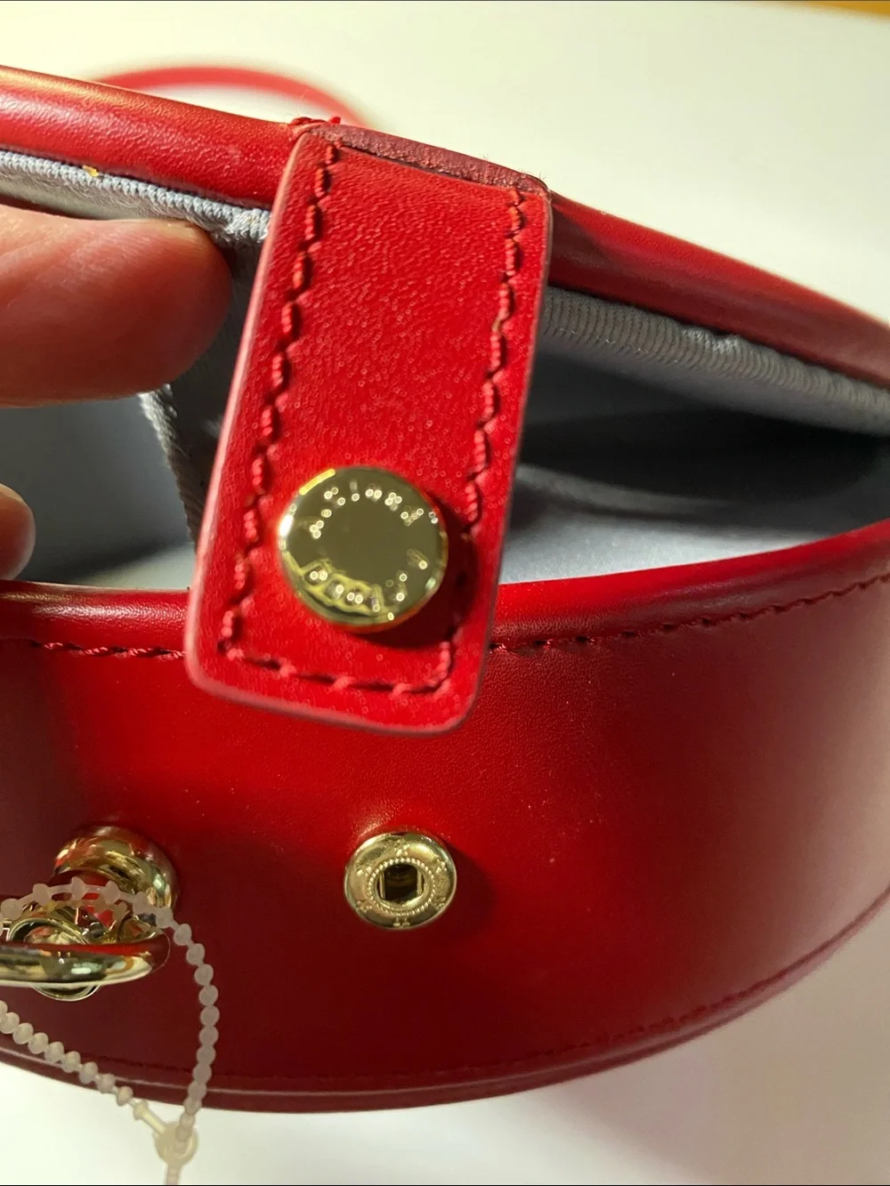 A.Cloud Round Bag Red Leather Crossbody Minimalist Geometric Quality - Picture 12 of 16